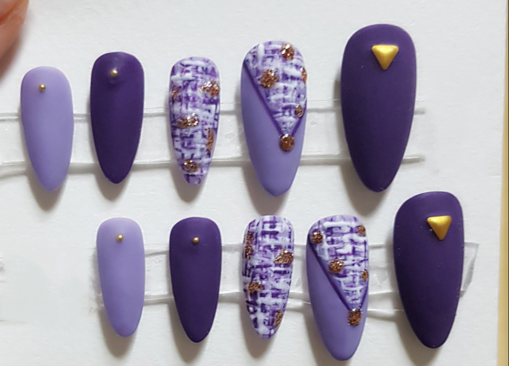 트위드수제네일팁