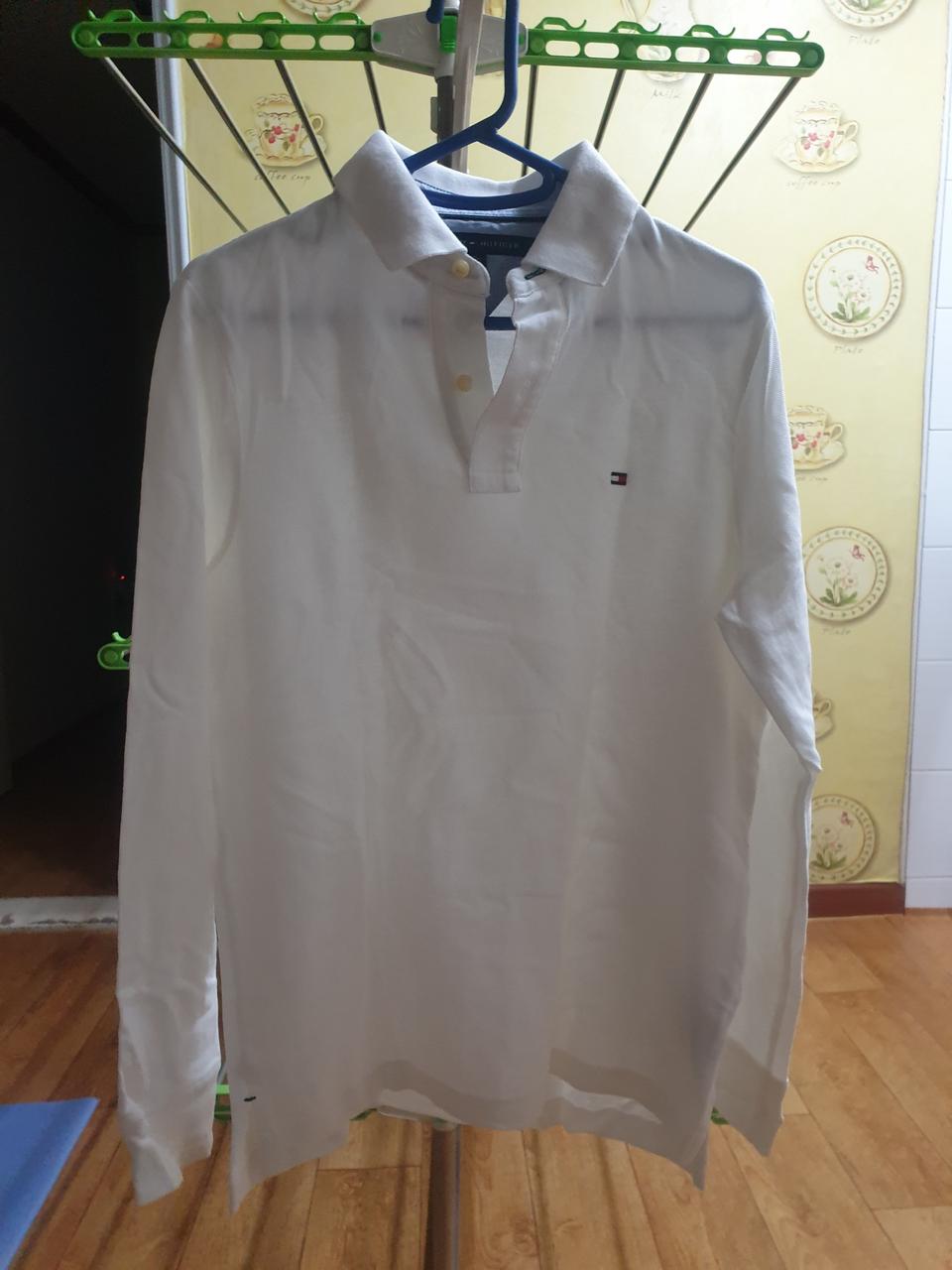 타미힐피거 기본카라긴팔티셔츠