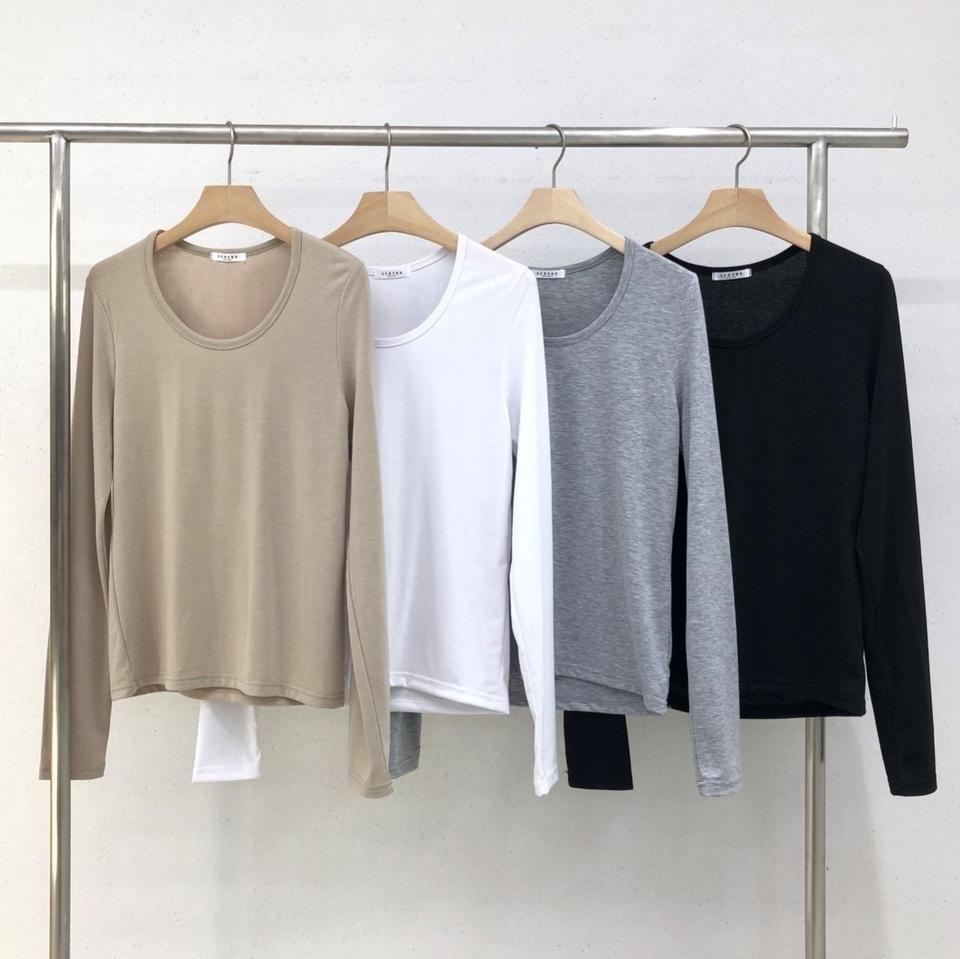 새상품 세일 기본 라운드 긴팔 유넥 이너티 무지 에이블리