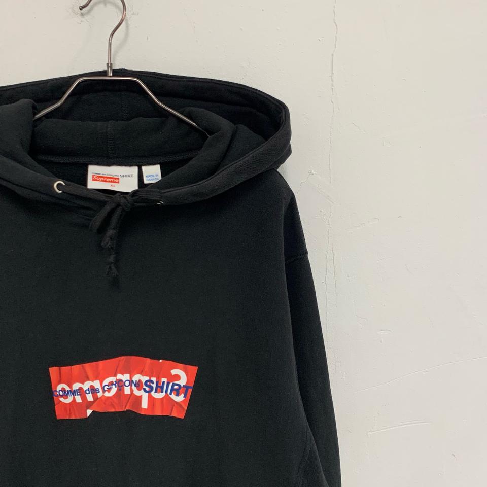 슈프림x꼼데가르송 17ss 박스로고 후디