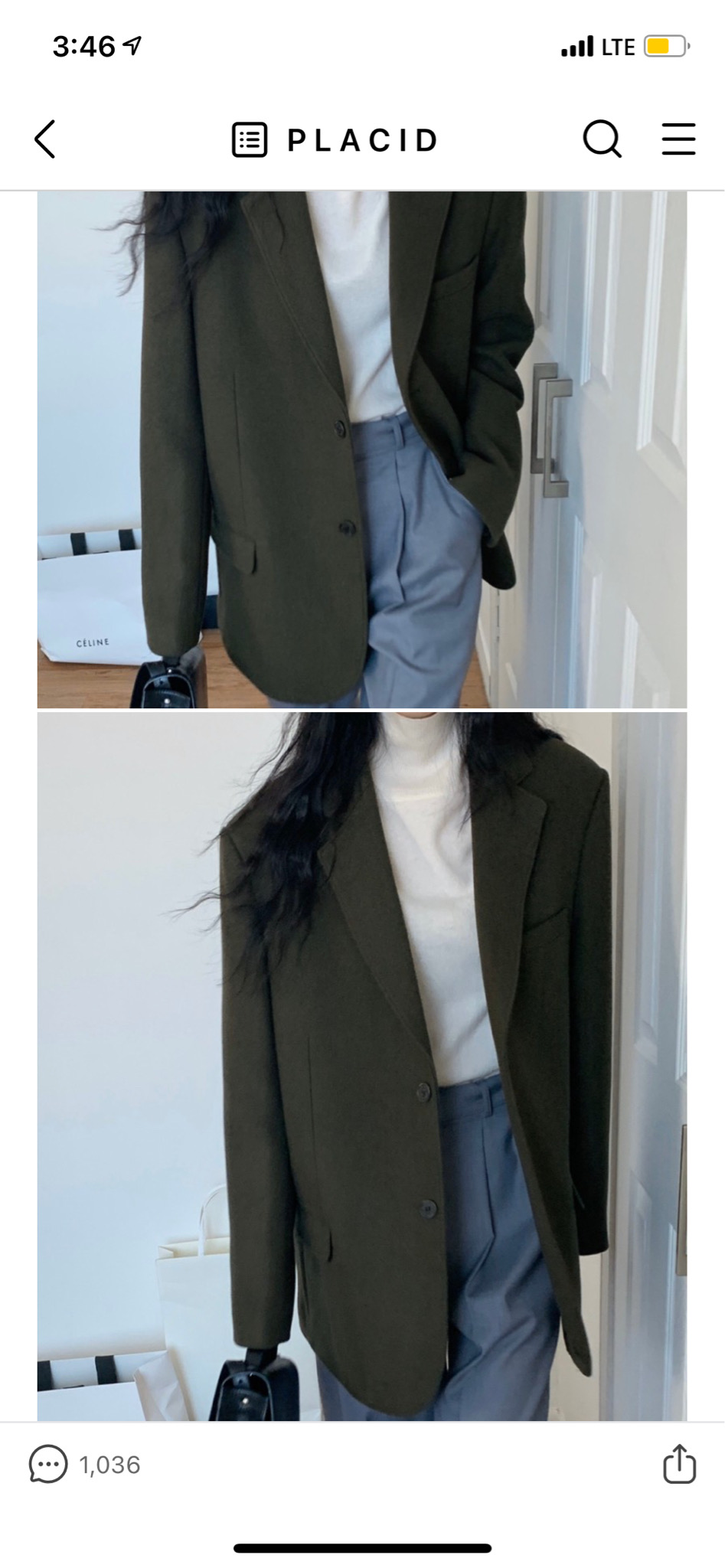 플라시드 고급 카키자켓 새상품