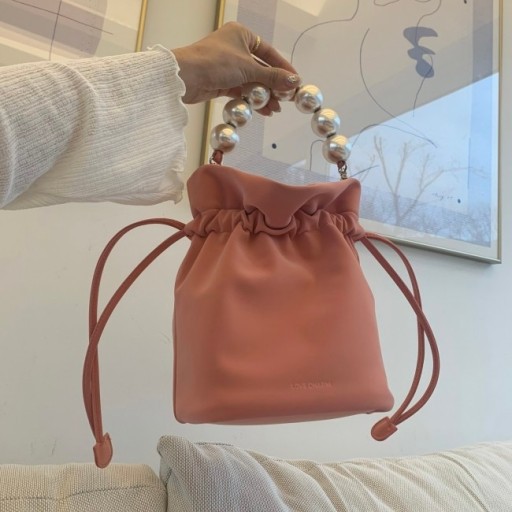 러브참 머메이드 진주 버킷백 핑크