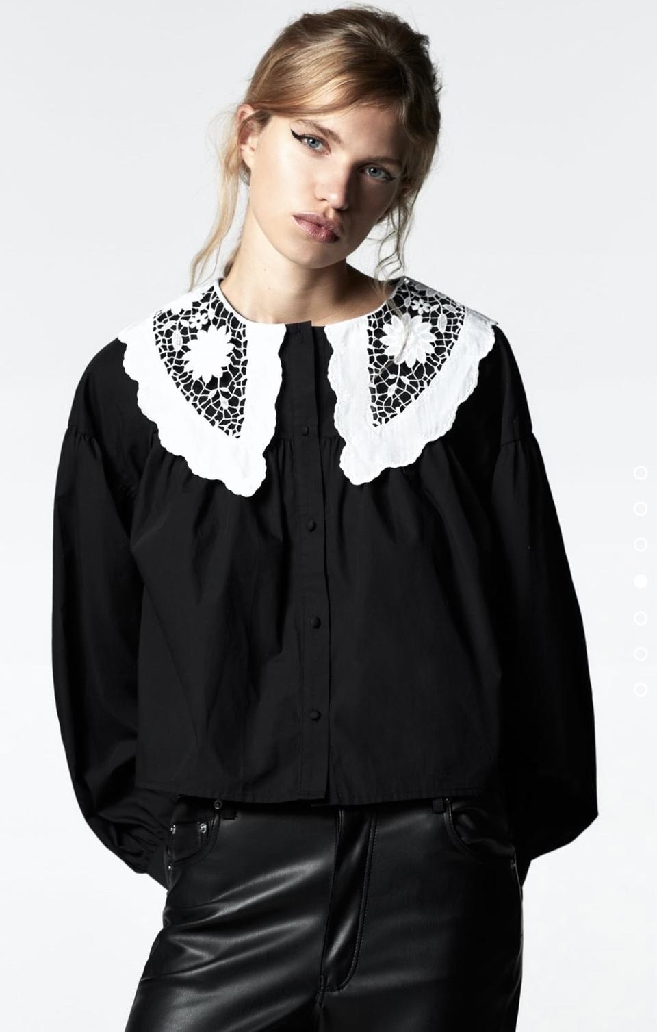 자라 피터팬 칼라 블라우스