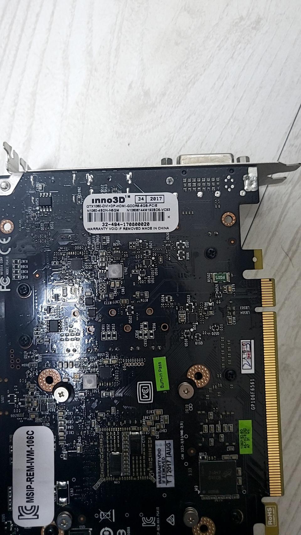 GTX 1060  6GB 팝니다. 그래픽카드