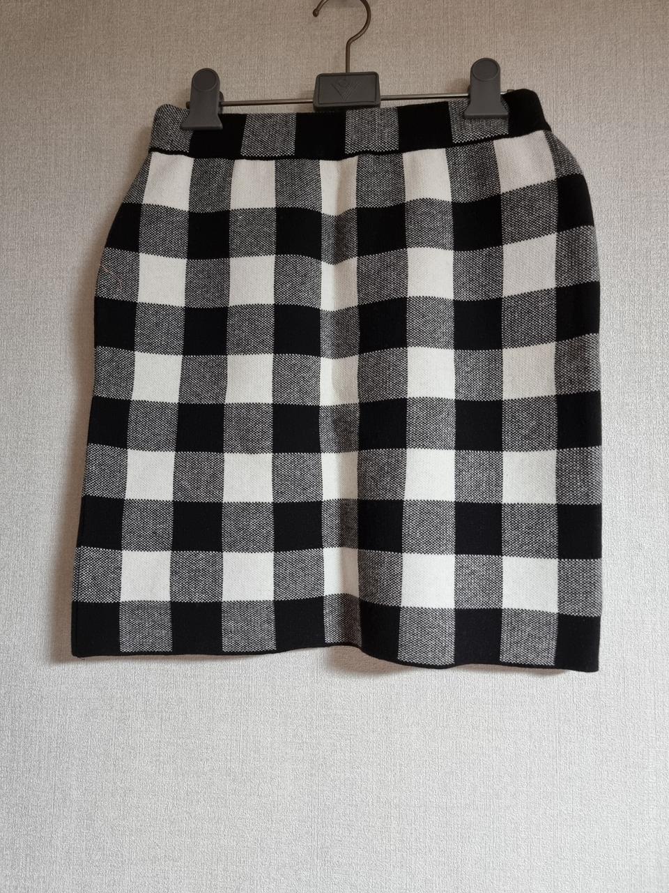 (새상품) 체크 니트 미니스커트