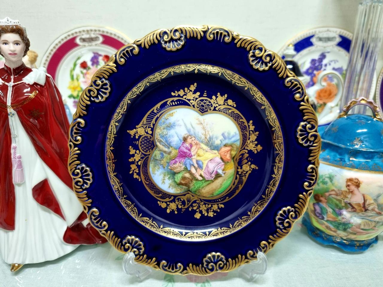 마이센 코발트 연인명화 장식접시 1장