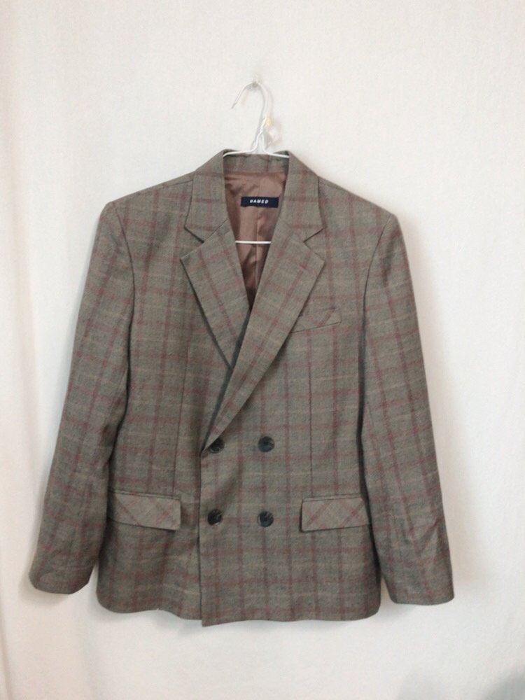 남자 봄가을 체크 자켓