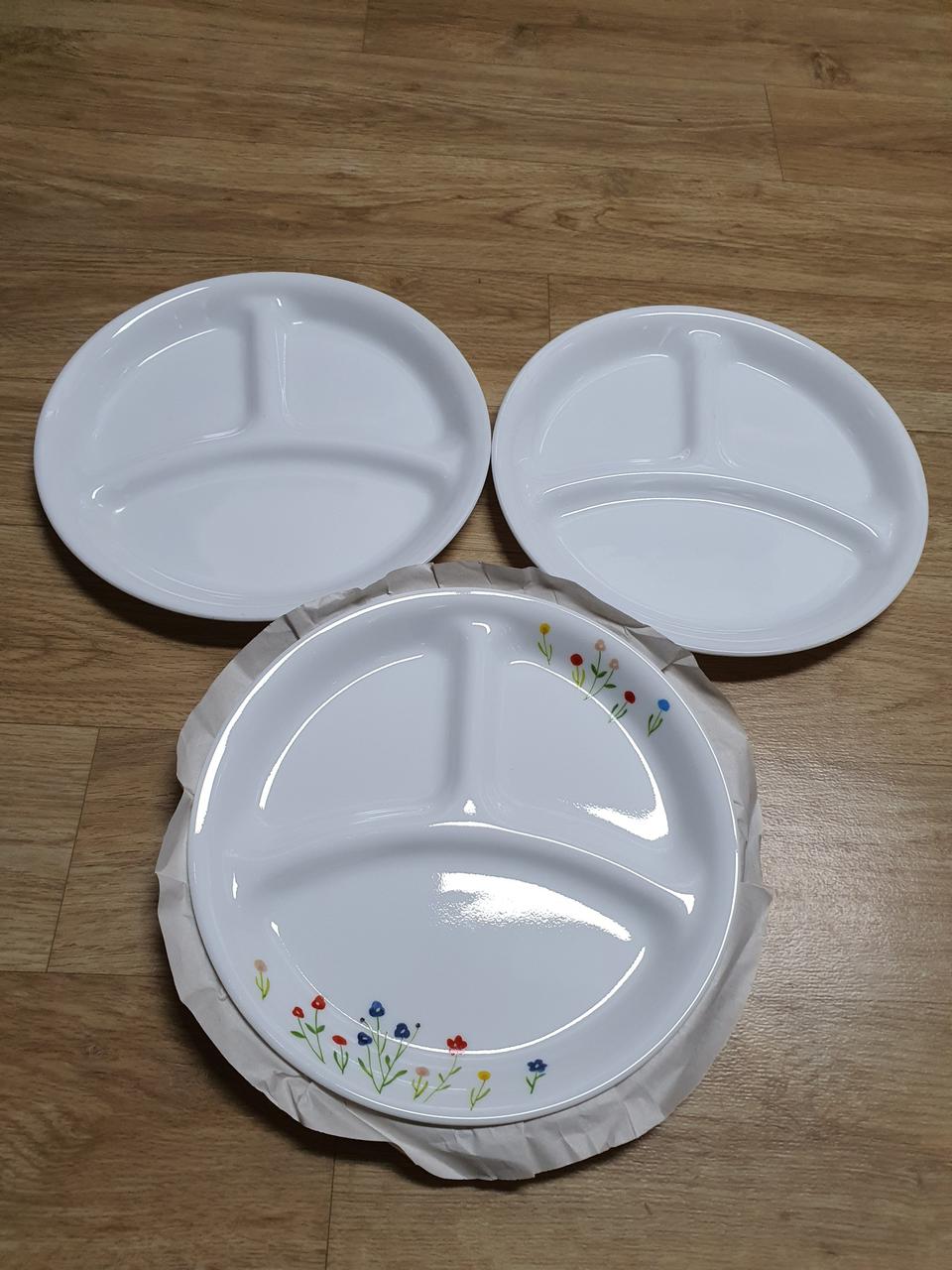 새제품 코렐 플라워힐 나눔접시 사용한 코렐 삼절접시 코렐 세칸접시