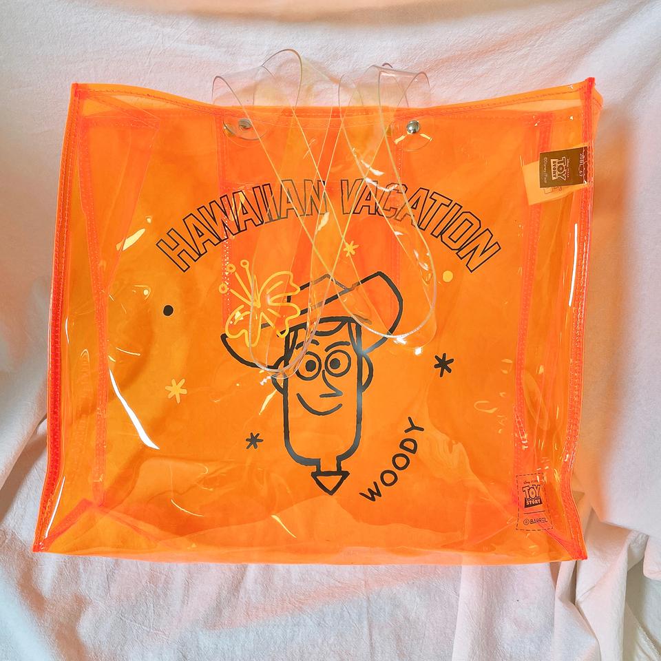 배럴 토이스토리 PVC백 네온오렌지 수영가방