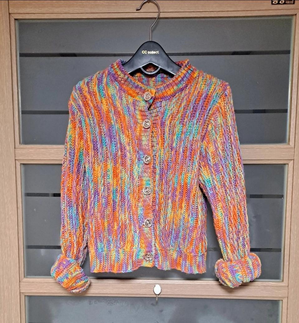 새옷) 색동니트가디건