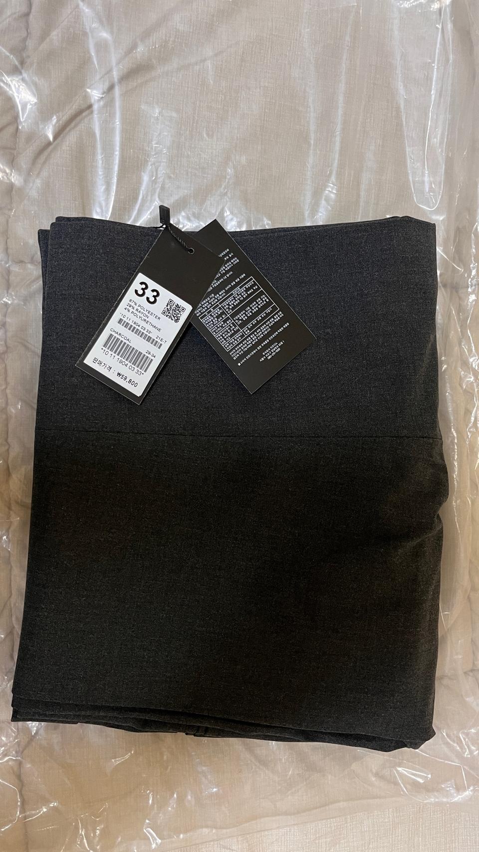 컨셉원 슬랙스 테이퍼드핏 히든밴드 챠콜 새상품 가