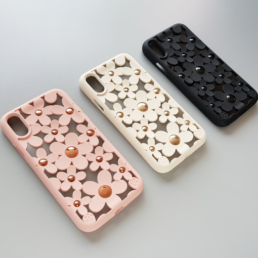 아이폰 XS 데이지 플라워 실리콘 케이스 XR