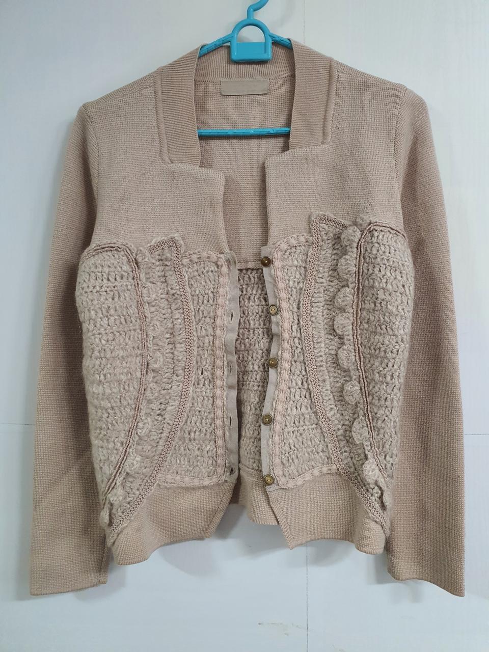 한섬 마인 울 니트가디건. 가슴둘레 90cm 숏가디건.
