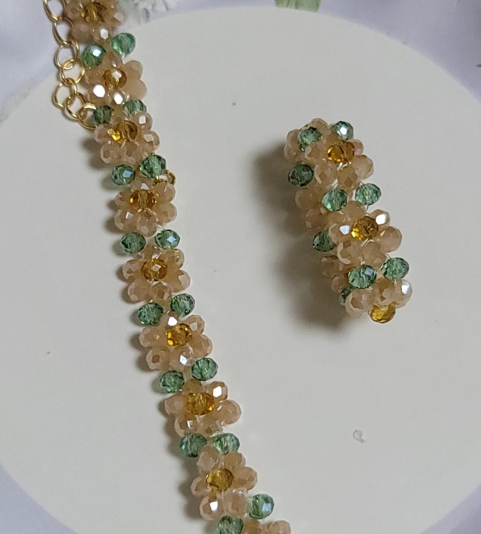 핸드메이드)크리스탈팔찌+반지세트