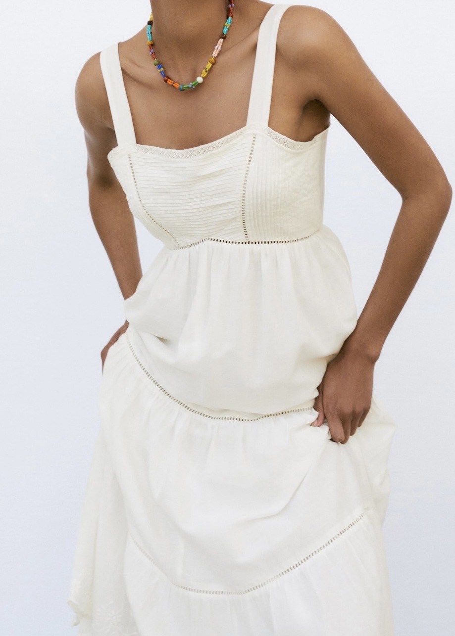 오가닉코튼100% 화이트 롱 원피스 새상품 최종특가