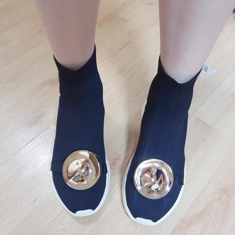 창고정리 발목운동화 원형장식 하이탑 240-245 굽 4cm