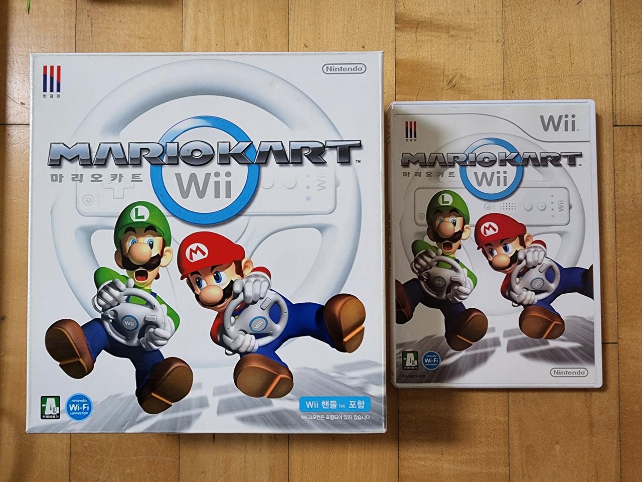 닌텐도위 wii 마리오카트cd + 정품핸들2개 박스세트