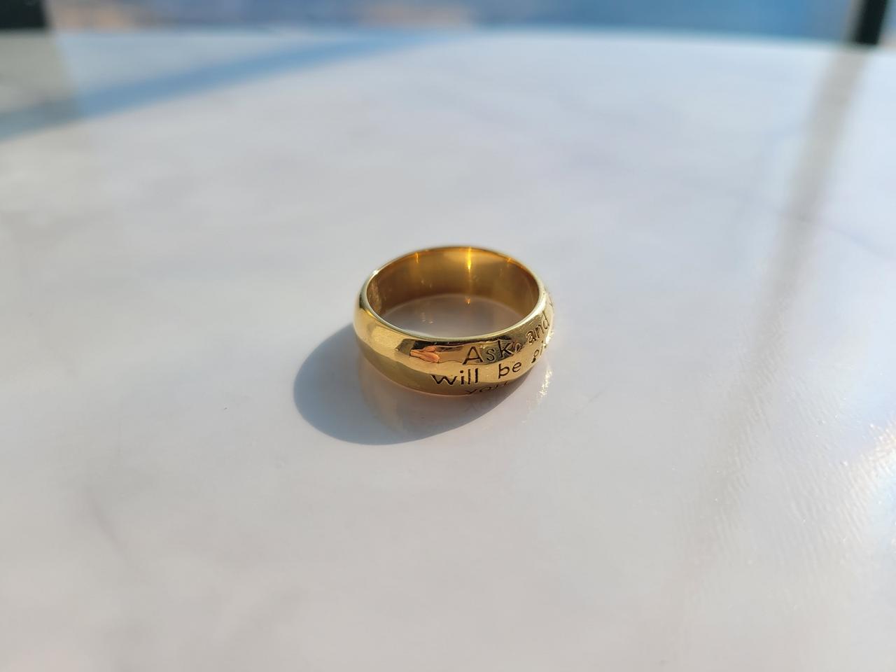 써지컬스틸 골드 금 남자 동기부여 각인 반지