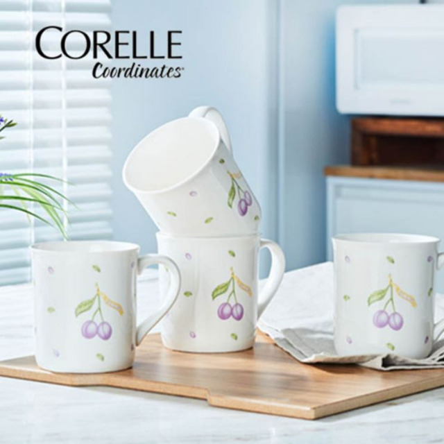 코렐 코디네이츠 플럼 머그 400ml 4p세트