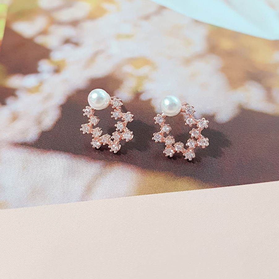 원형큐빅귀걸이