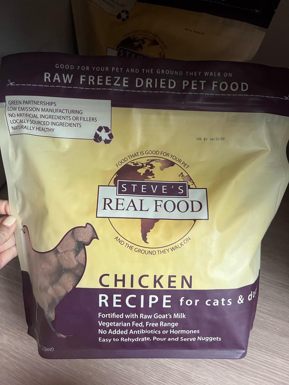 동결건조 스티브스 리얼푸드 치킨맛 사료