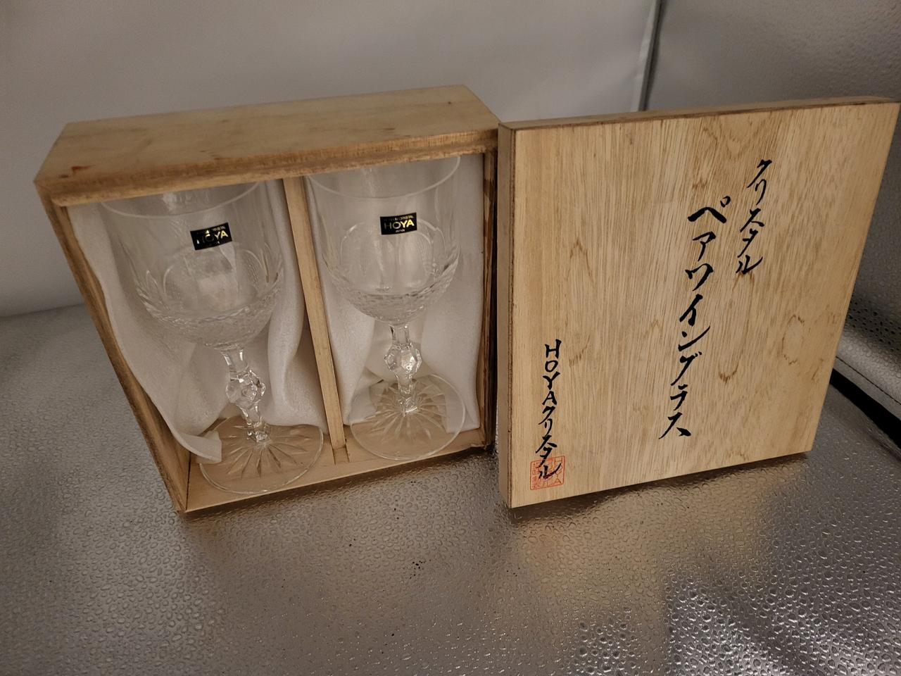 일본 크리스탈 장인의 핸드커팅 크리스탈 부부와인잔