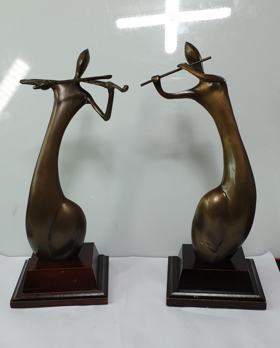 이중주  연주조각 브론즈(2점일괄)