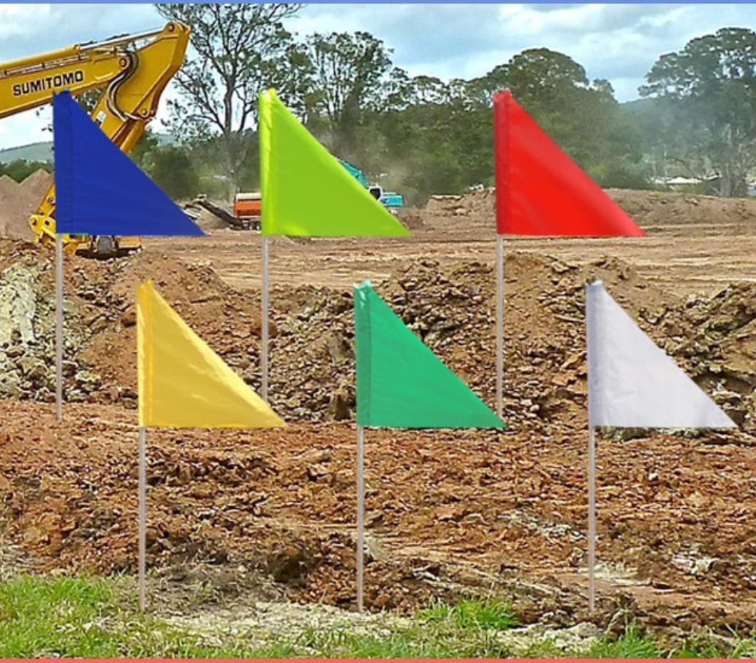 (새제품) 측량깃발 고추지지대 레드 30장