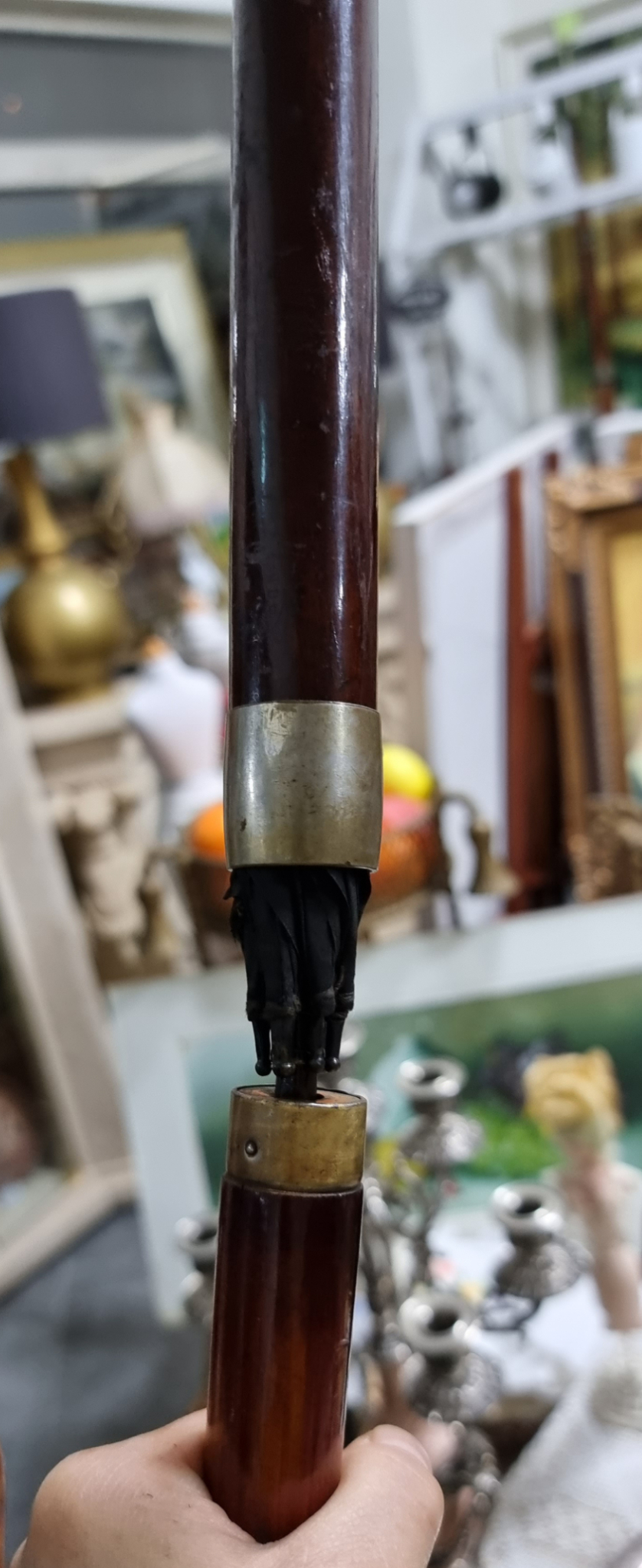 (빈티지.희귀품)오리지날 옛날 영국 빅토리아시대때 나무지팡이겸 우산