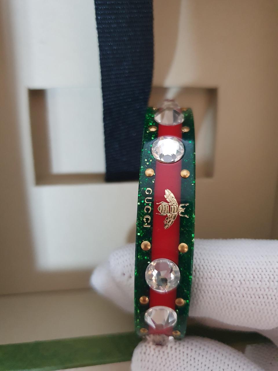 (정품 새상품)구찌 웹 크리스탈 팔찌*정말예뻐요*