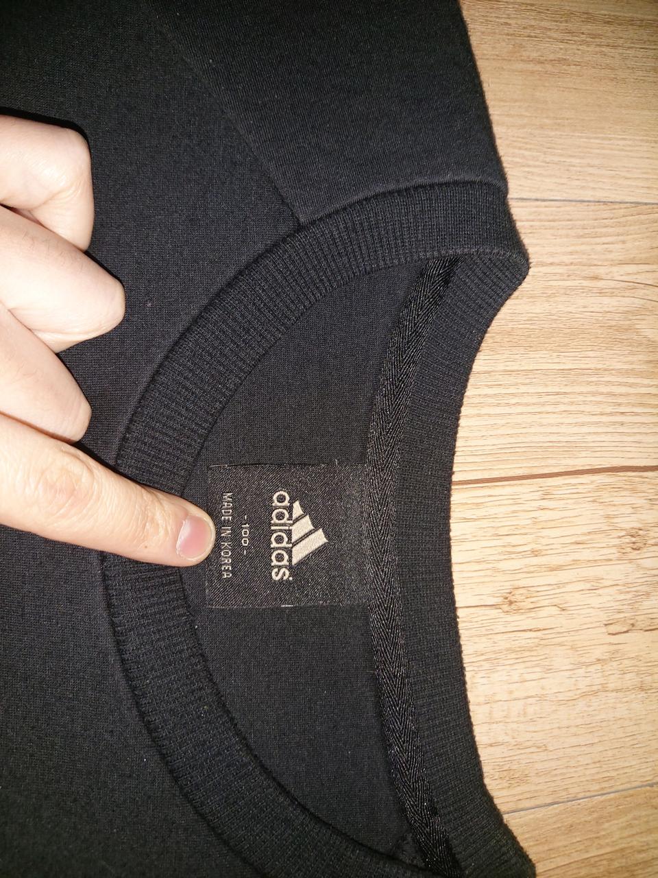 아디다스 네오프렌 맨투맨(블랙에 회색로고) 100L