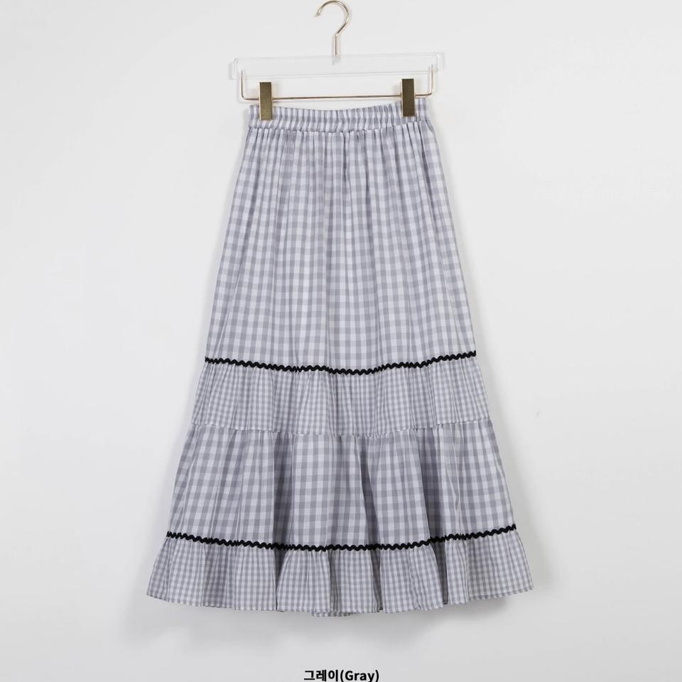 <최저가>(새상품) 에이블리 체크 롱 스커트 프리