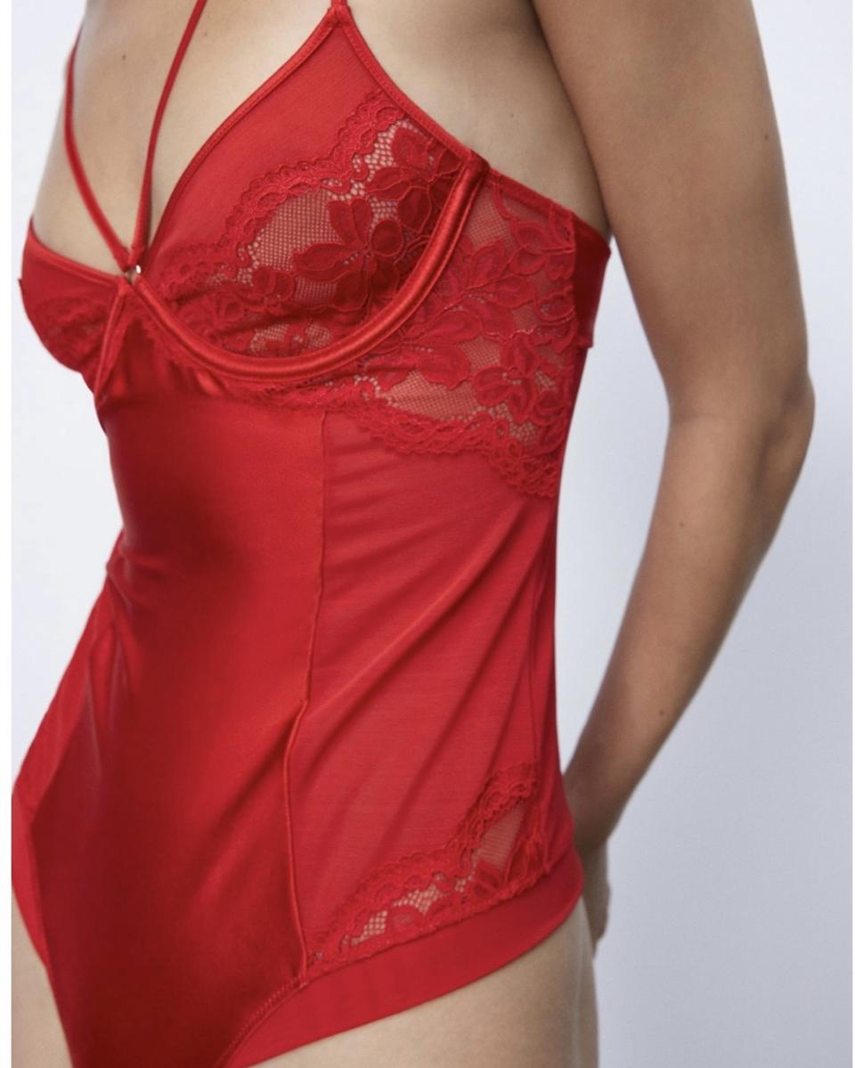 레드 실크 바디 수트 새상품 최종특가!!