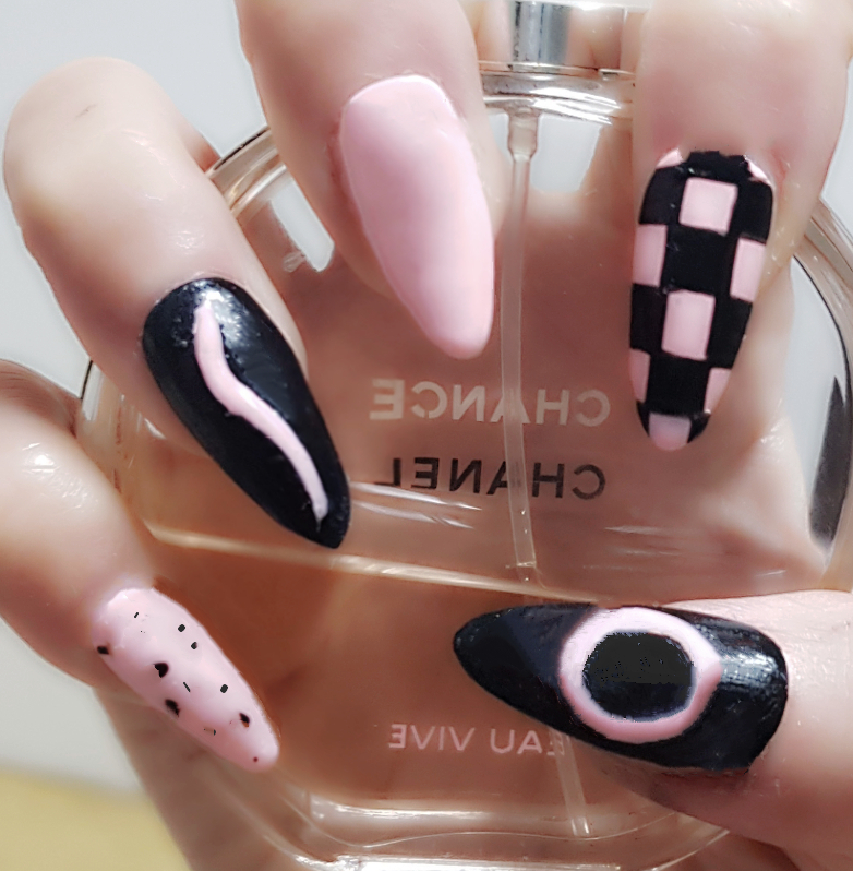 덩어리체커보드 수제네일팁