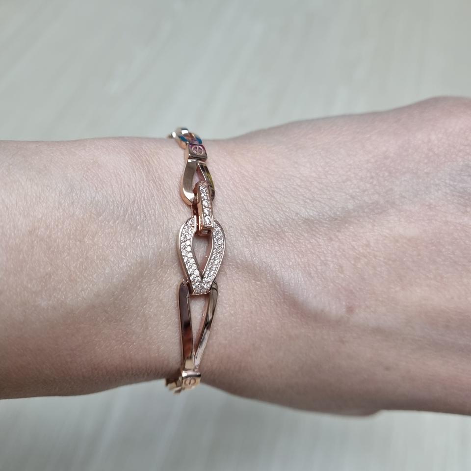 14K 큐빅체인팔찌(핑크골드)