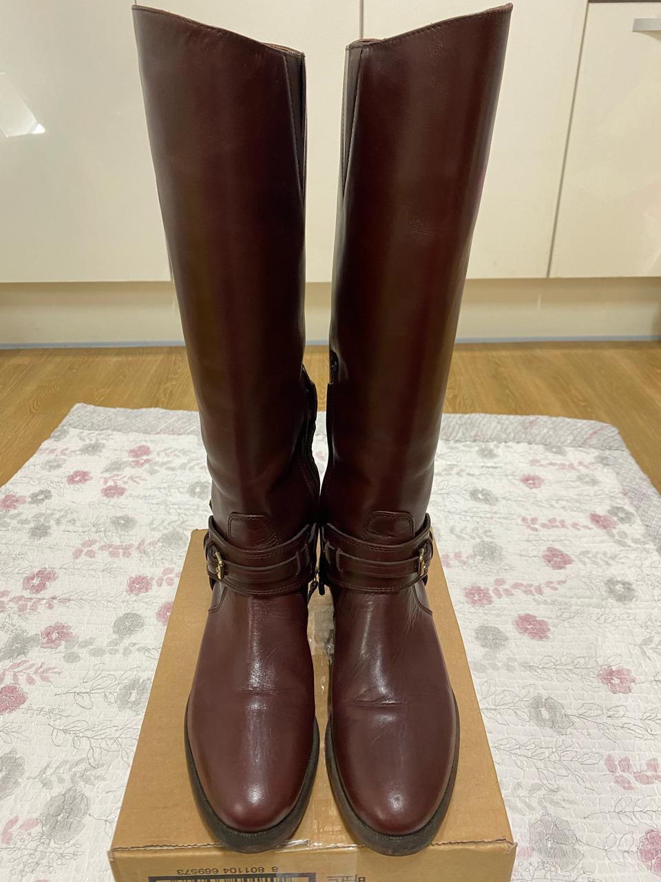 버버리 가죽 롱부츠