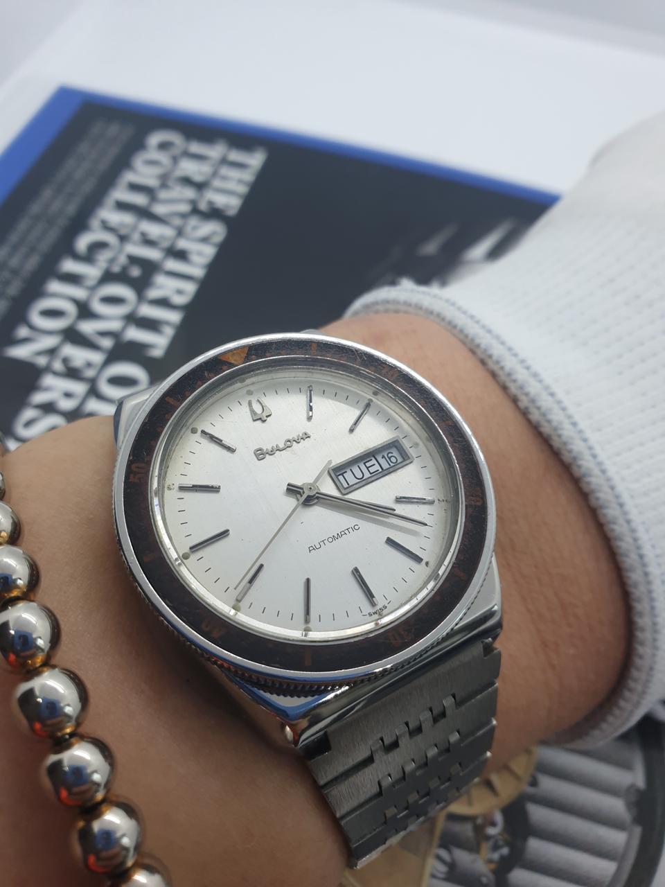 빈티지 부로바 남성용 자동 메탈 시계/SWISS 정품