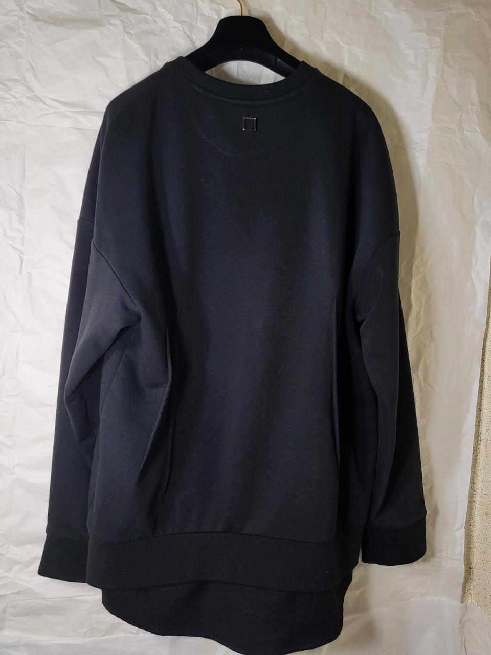 우영미 레이어드 셔츠 스퀘어 맨투맨