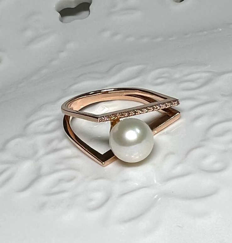 14k 천연진주 로즈 골드 금 반지 링 (목걸이 팔찌 귀걸이 많음)