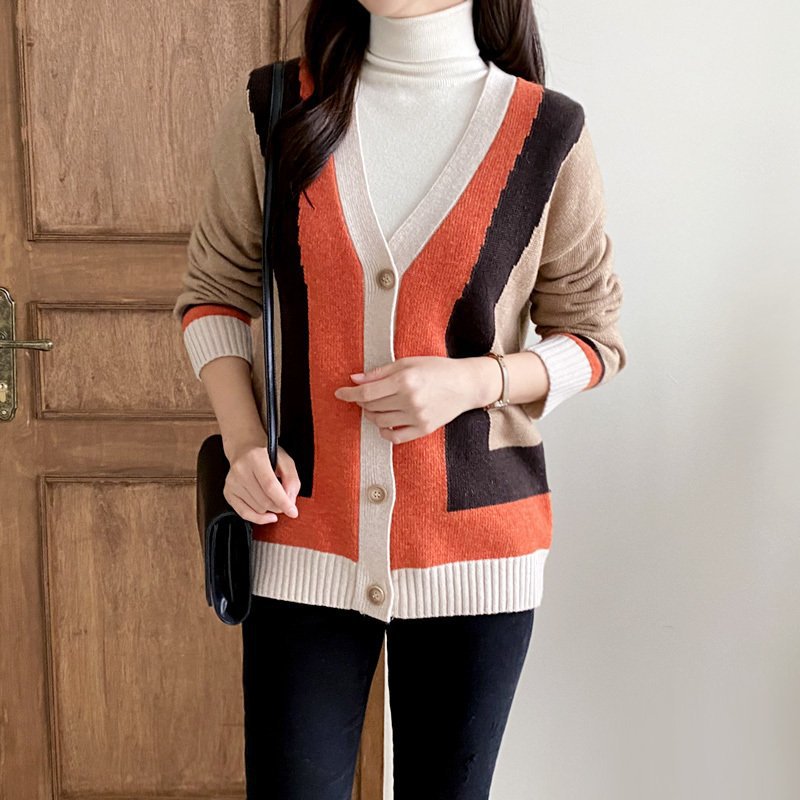 고퀄캐시배색니트가디건 새제품