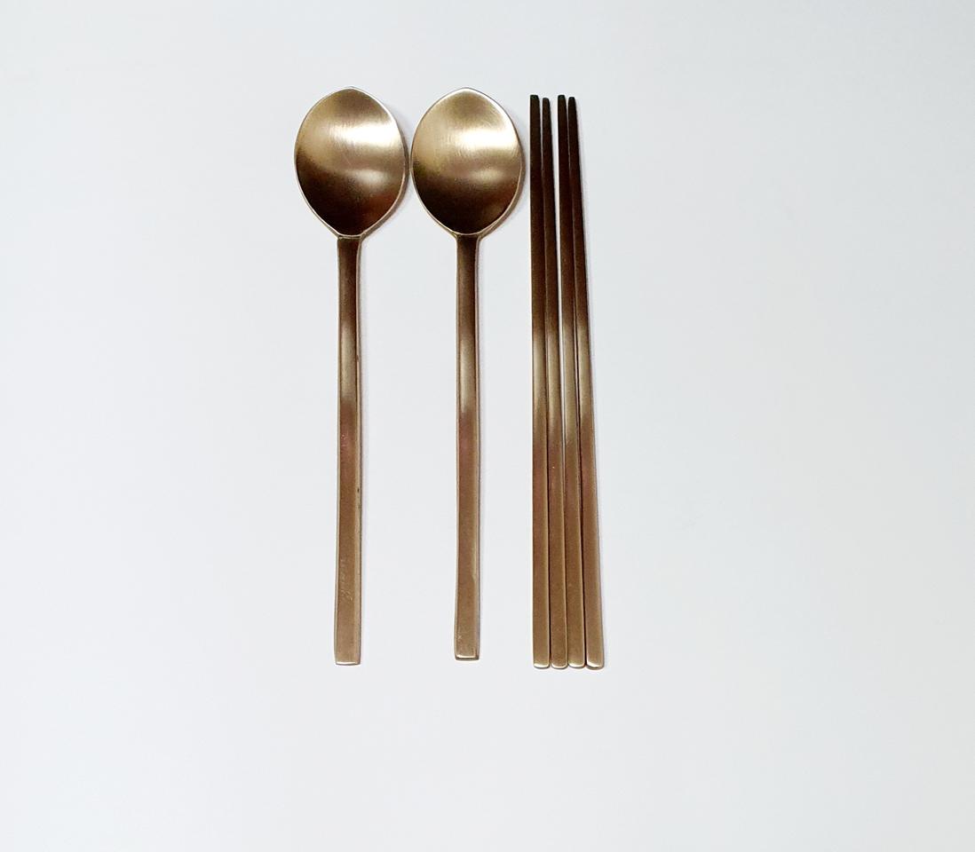 방짜유기그릇 놋그릇 무형문화재 수저두벌