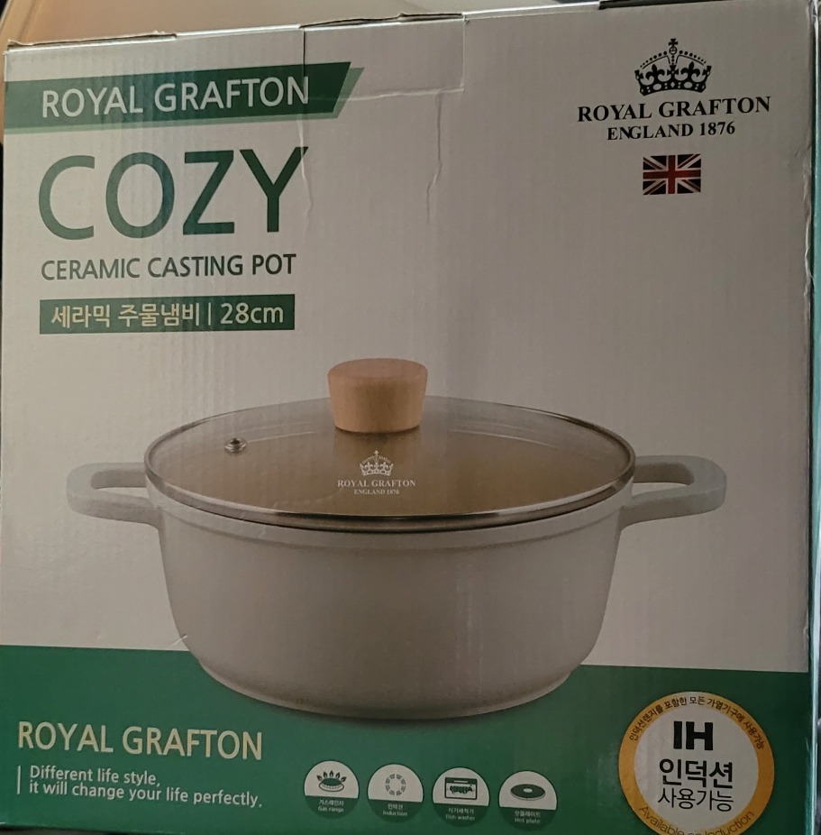 로얄그래프톤 코지 세라믹주물냄비 양수 새제품 28cm