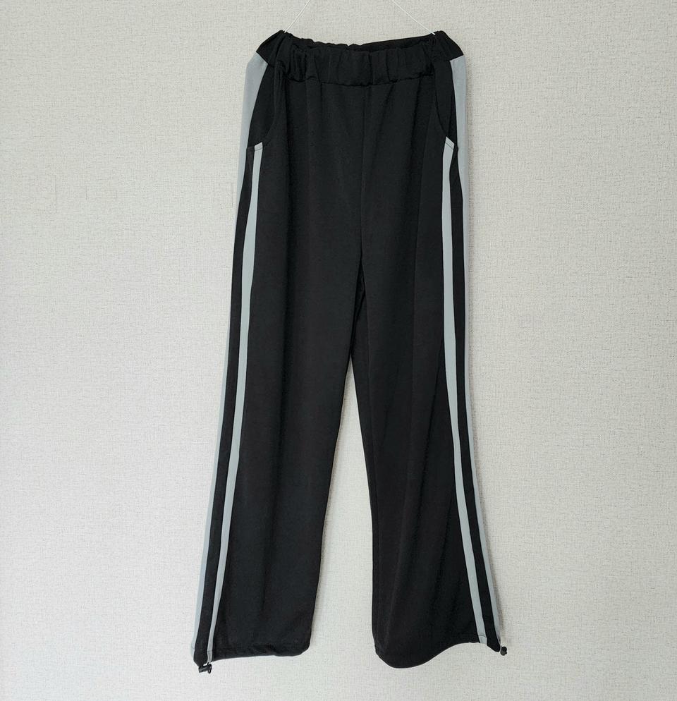 택포.새상품♡여성 찰랑 와이드 팬츠(55~66.블랙)