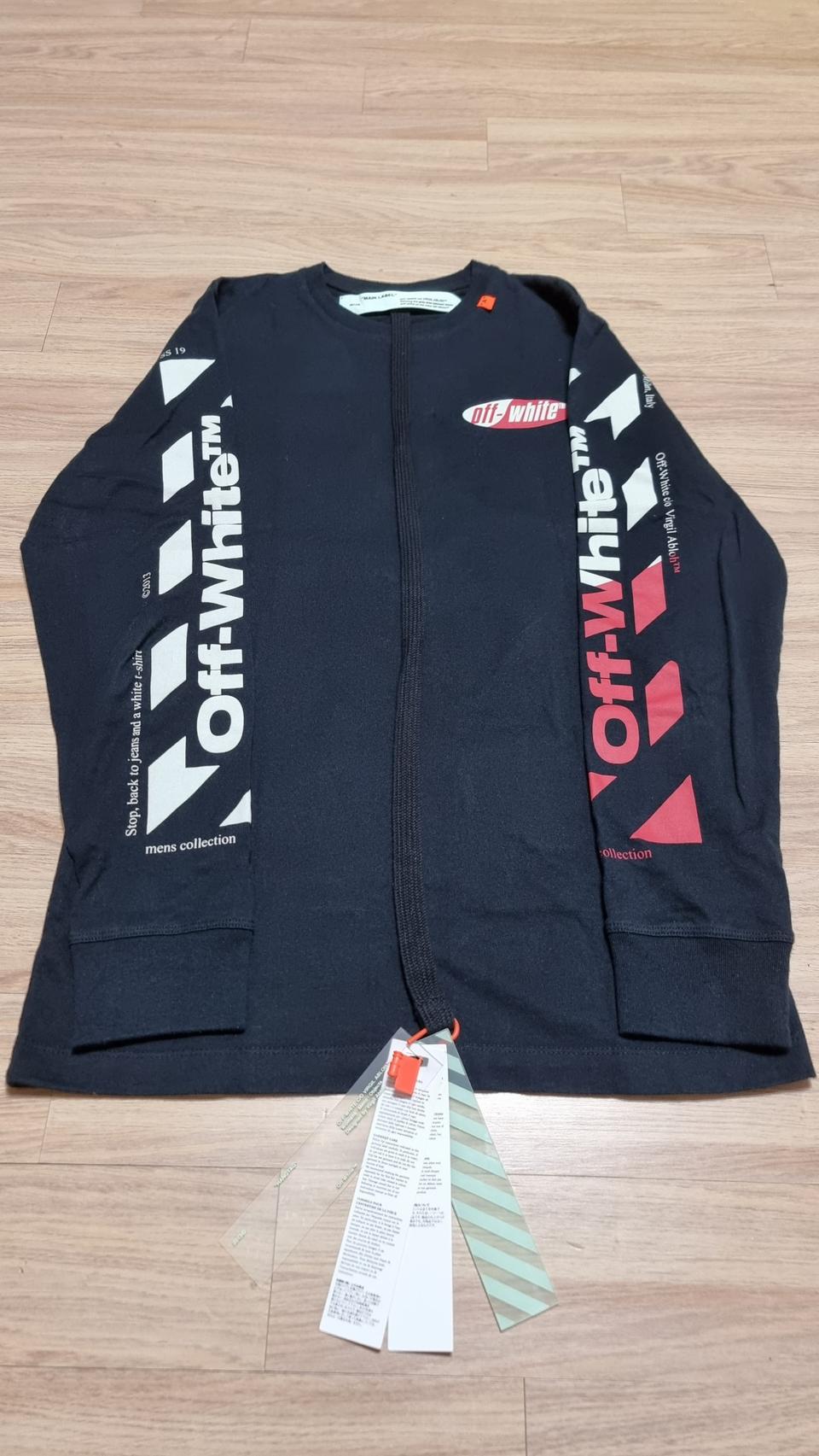 오프화이트 스플릿 로고 블랙S사이즈