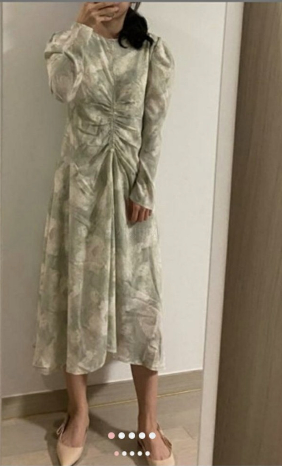 나염 퍼프롱원피스 새상품