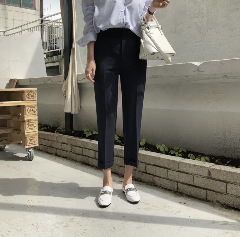 길동상사 스판짱짱 카브라 슬랙스(네이비)