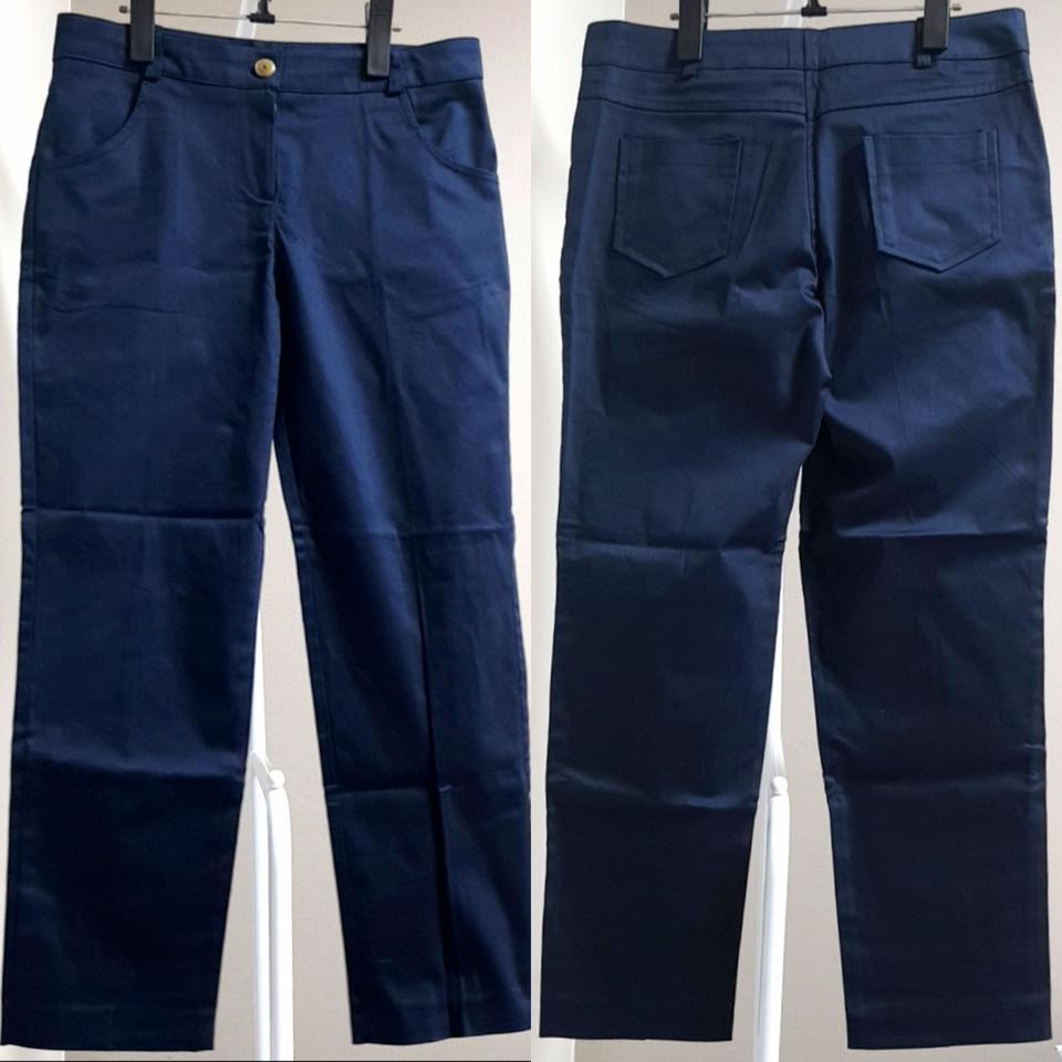 네이비색 정장바지 일자바지 M사이즈 한번입은 거의새상품
