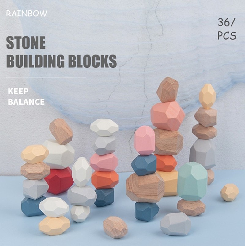 컬러스톤쌓기 원목교구 촉감놀이