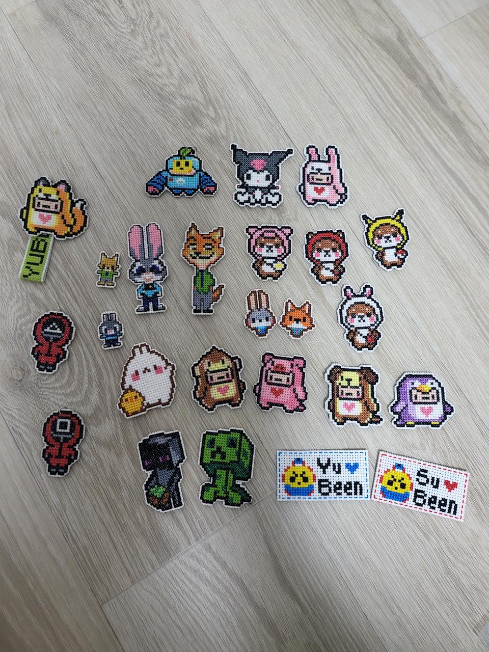 십자수 핸드폰줄&키링(마크,몰랑이등등 캐릭터)