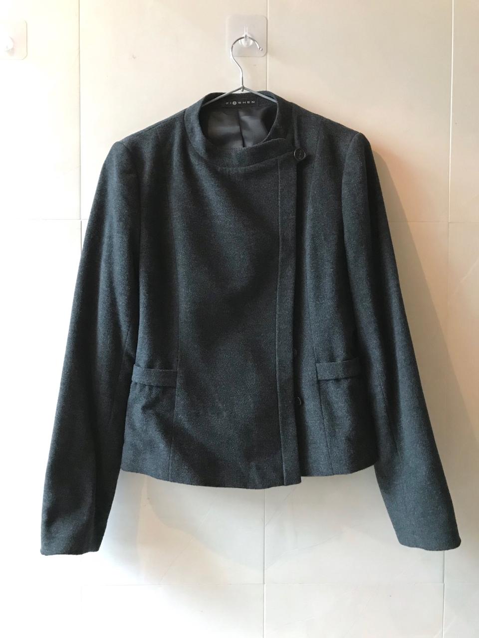 지센 차콜그레이 심플 자켓